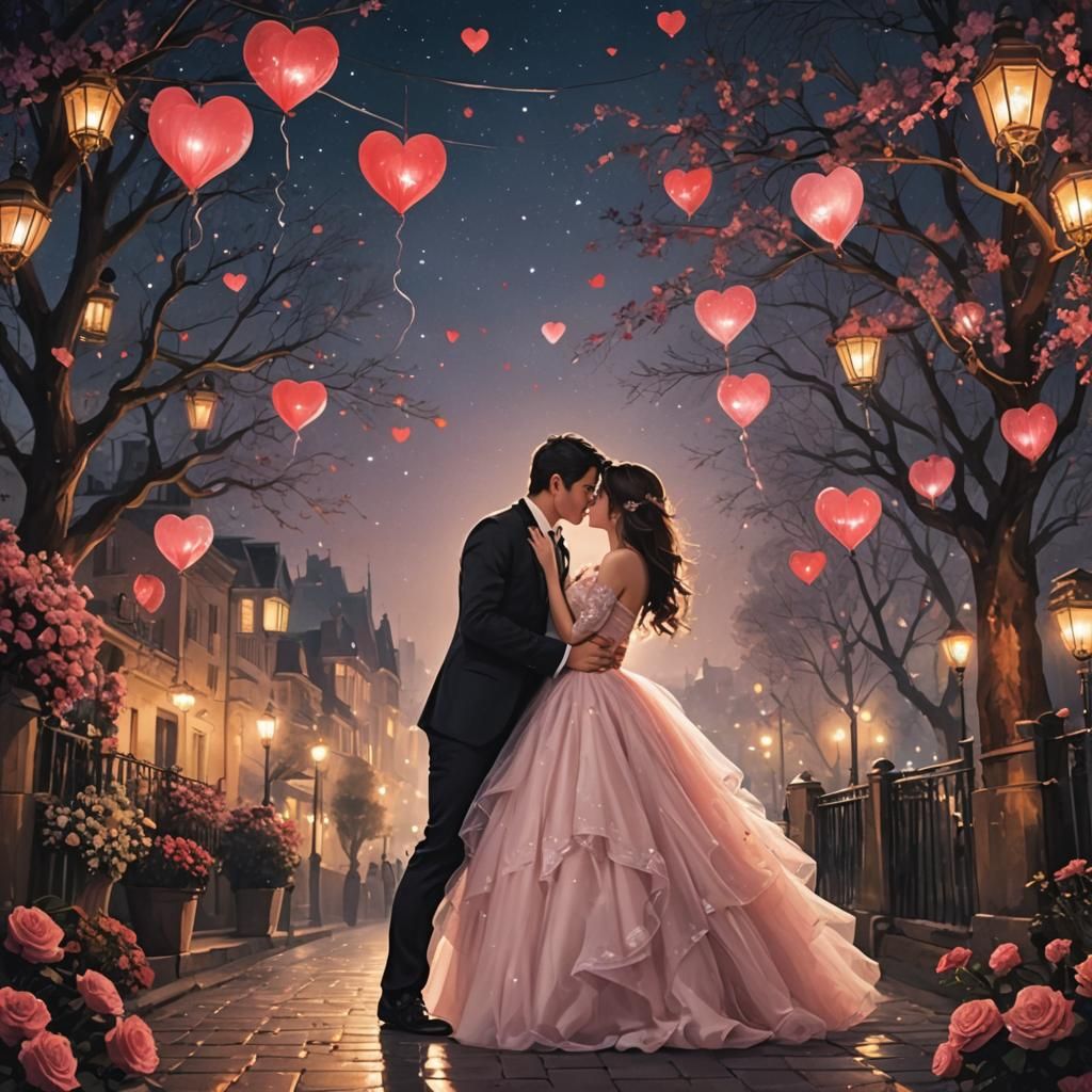 Fantastical Night Scene Evokes Romance