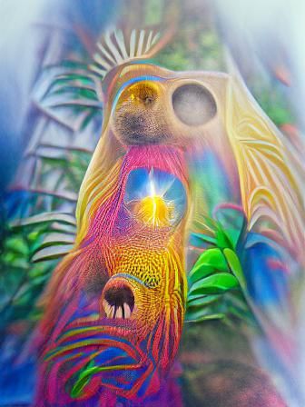 Ghostly Vacation in Costa Rica: Surreal Watercolor Art