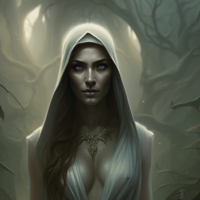 Detailed Portrait of a Woman in Surrealist Style