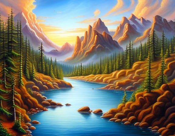 Earth Fire Water Ambigrams in Hyperrealistic Style