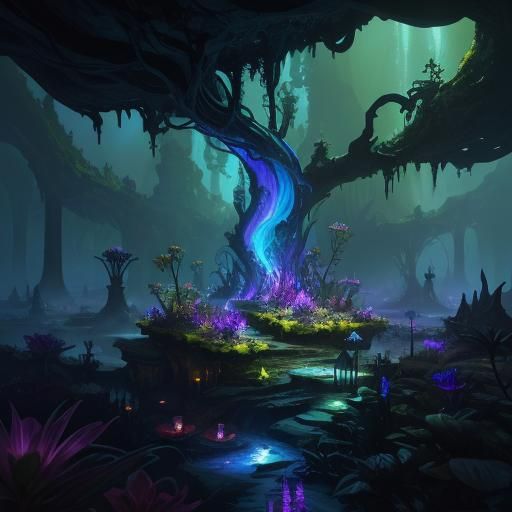 Glowing Potion Bottles in a Fantasy Still Life