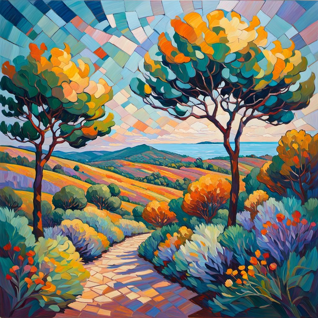 Bormes-les-Mimosas: Impressionist Oil Painting