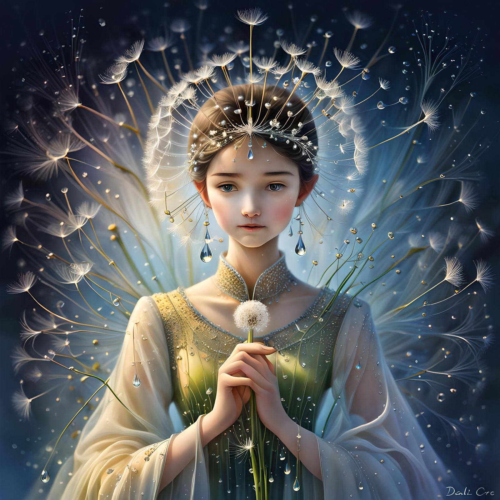 Dandelion Dewdrop Diadem in Dreamcore Style