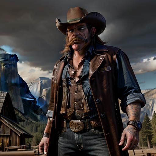 Yosemite Sam as Gunslinging Cowboy Outlaw