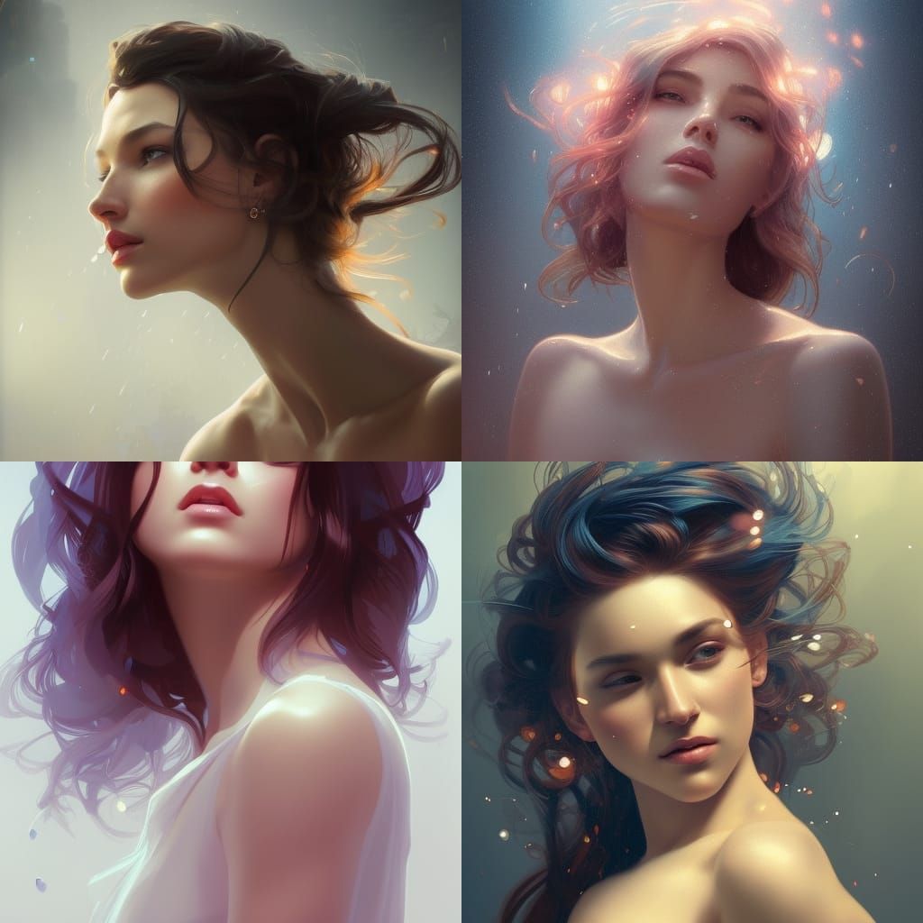 Beautiful Woman Portrait in Hyperdetailed Digital Art