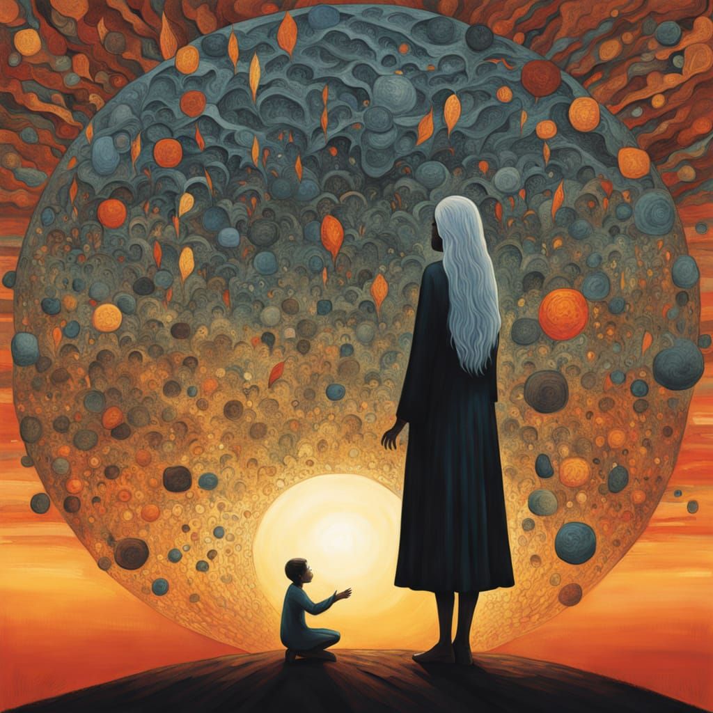 Mesmerizing Bio Art Collage of Glowing Cell-Woman