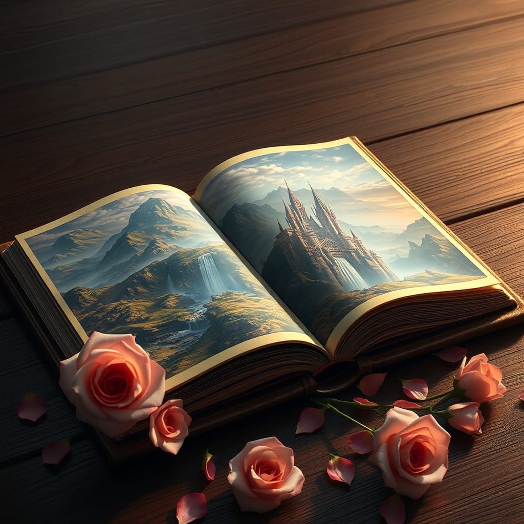 Open Book Reveals a Surreal Landscape