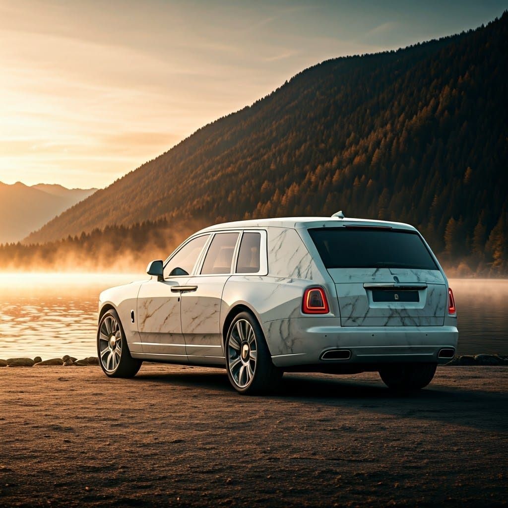 Luxurious Rolls-Royce Motorhome on Misty Lake