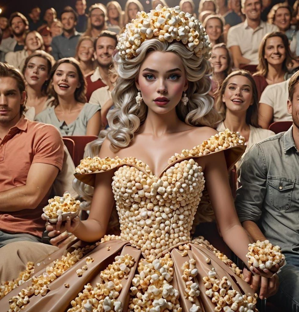 Elsa as Popcorn Couture, Digital Art