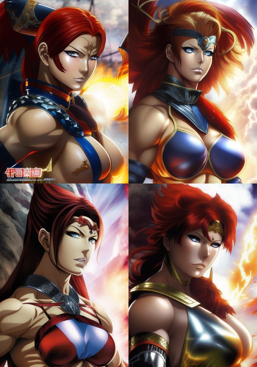 Beautiful Redhead Muscle Woman at the age: Unknown, as ultra...