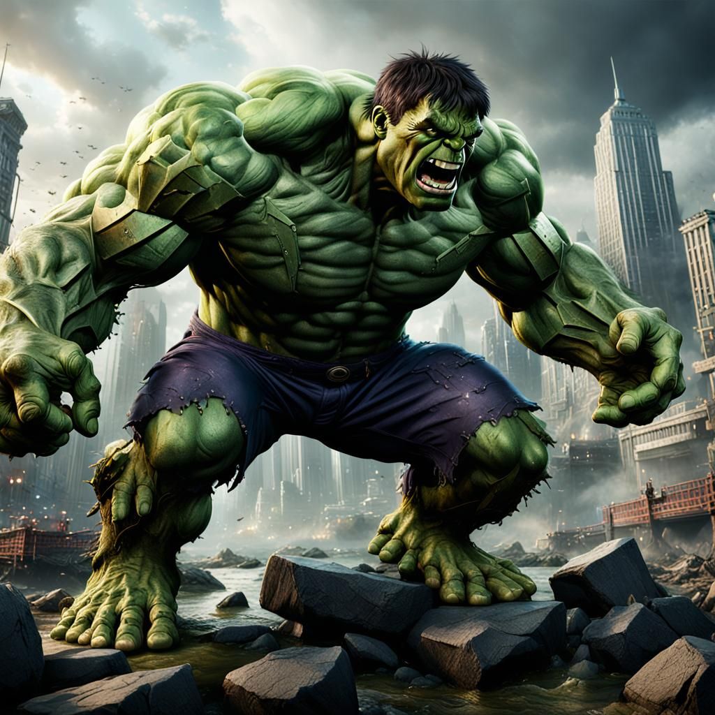 Incredible Hulk: Detailed Matte Painting in 8K