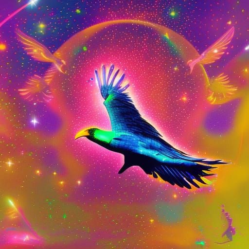 Cosmic Bird in Flight: A Holographic Illustration