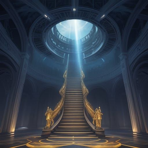 Ethereal Ladder to Heavens with Ascending Souls