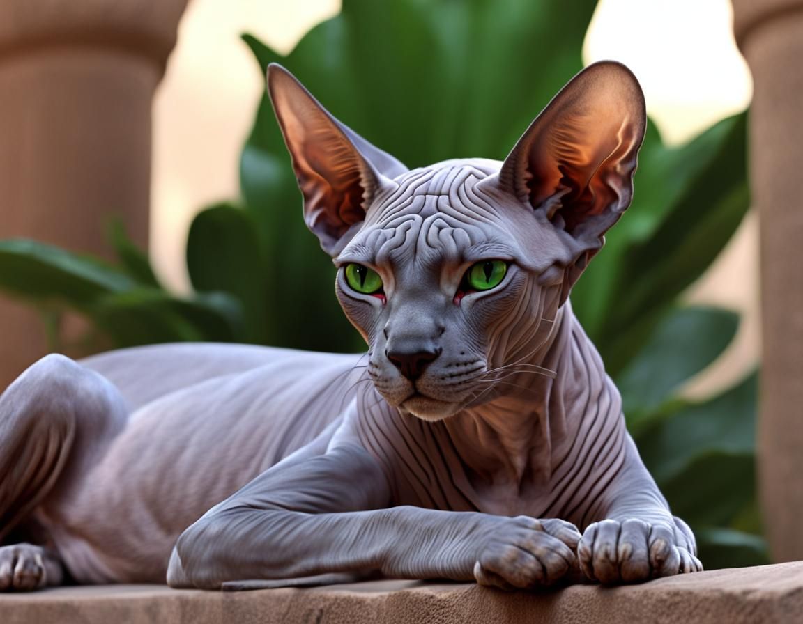 Egyptian Sphynx Cat in Pharaoh's Quarters