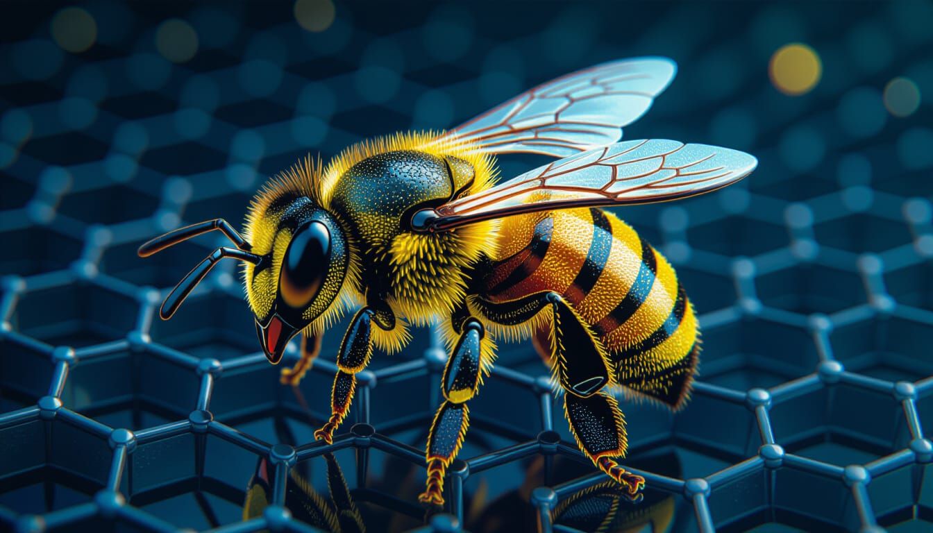 Sapphire Queen Honeybee in Digital Art Style