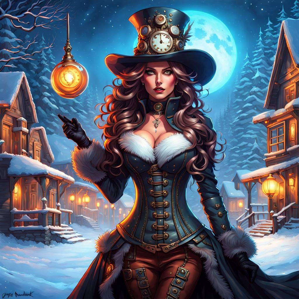 Woman and Steampunk Winter