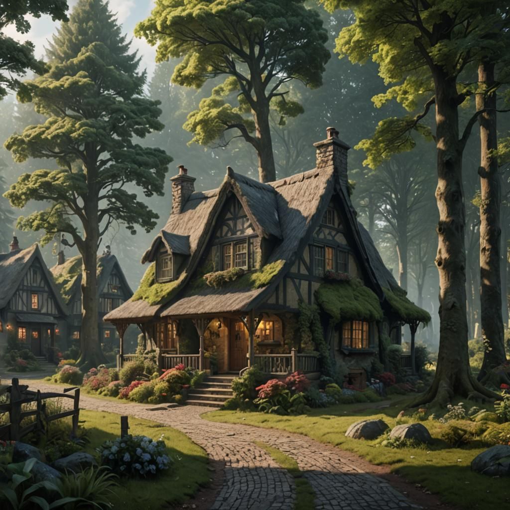 Cottage in Woods: Cinematic Digital Matte Painting