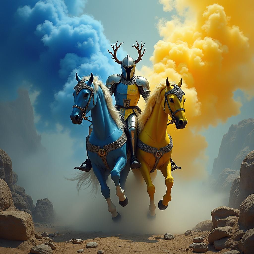 Gemini personified as a knight