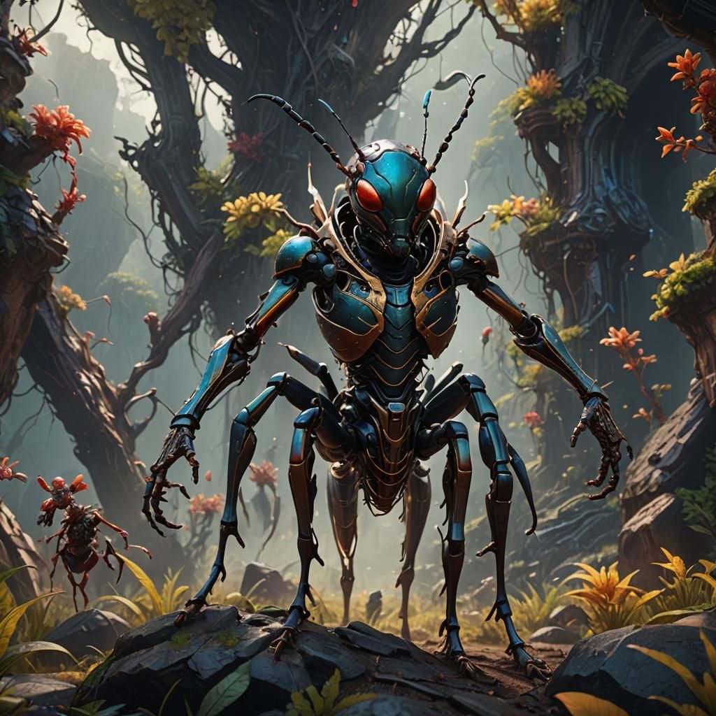 Detailed Ant Humanoid in Fantasy Concept Art