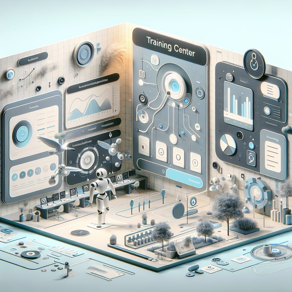 Sleek Digital Learning Environment in Pastel Hues with Robot...