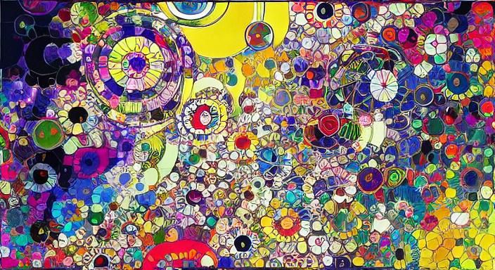 Kaleidoscopic River Garden in Murakami Style