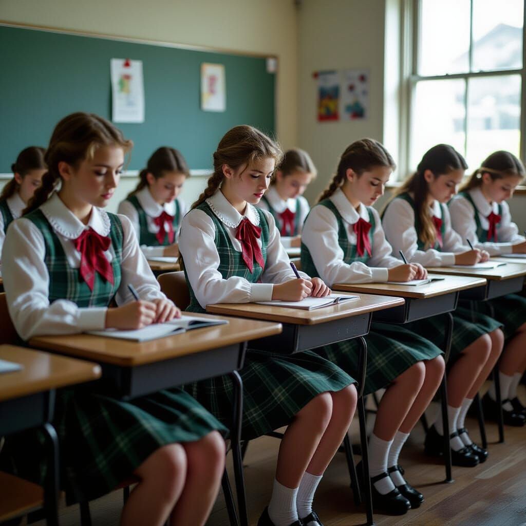 High School Students Studying in a Cinematic Classroom