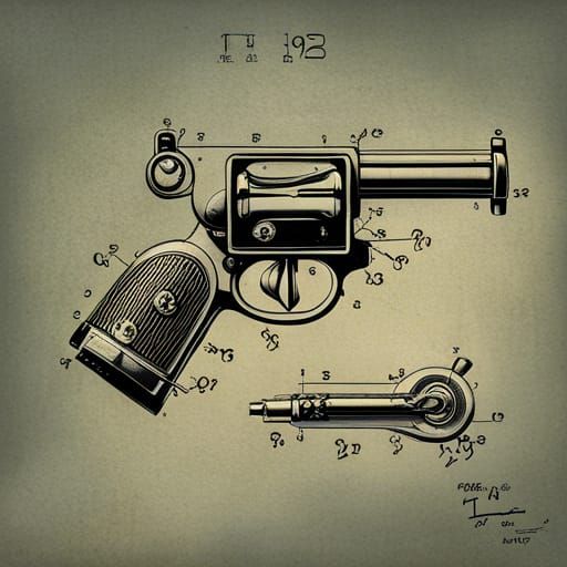 Toy Space Gun Patent Blueprint from the 1950s