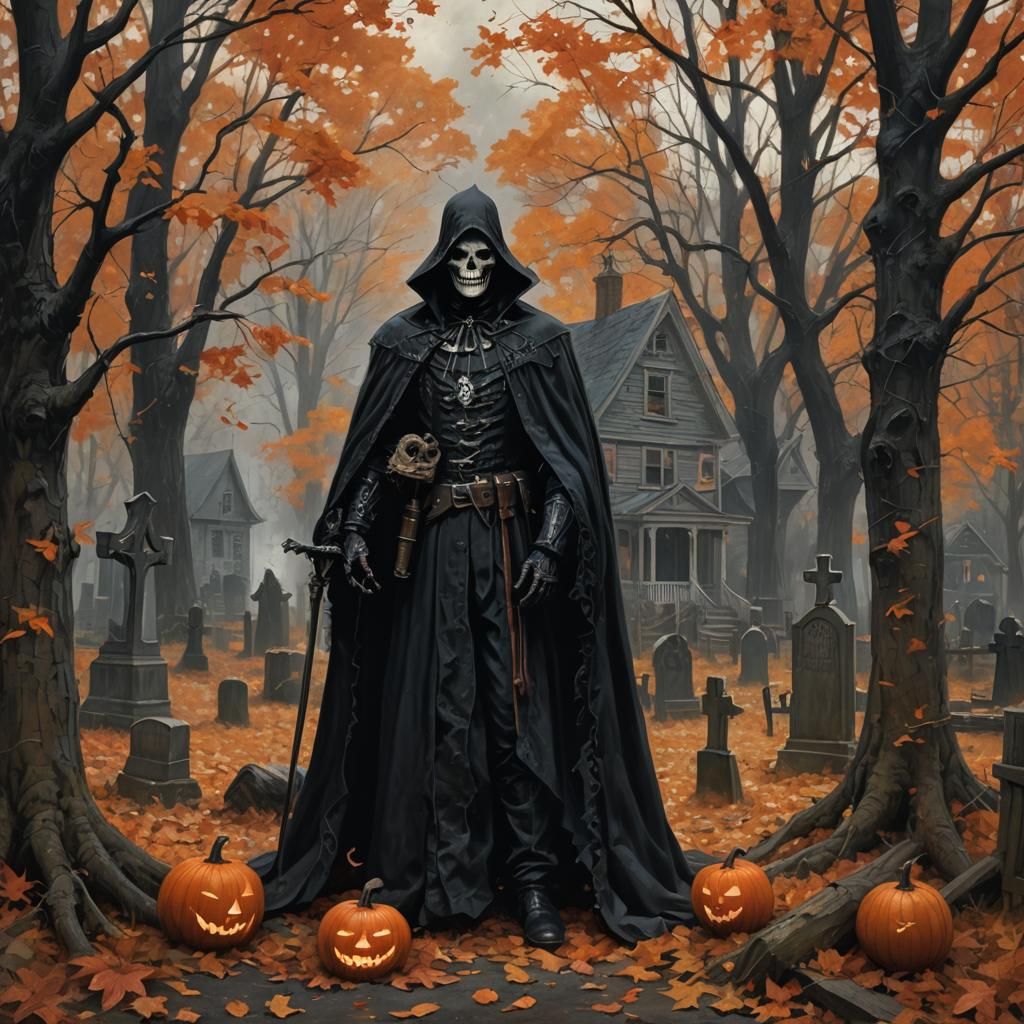 Sinister Gothic Halloween in New England Autumn