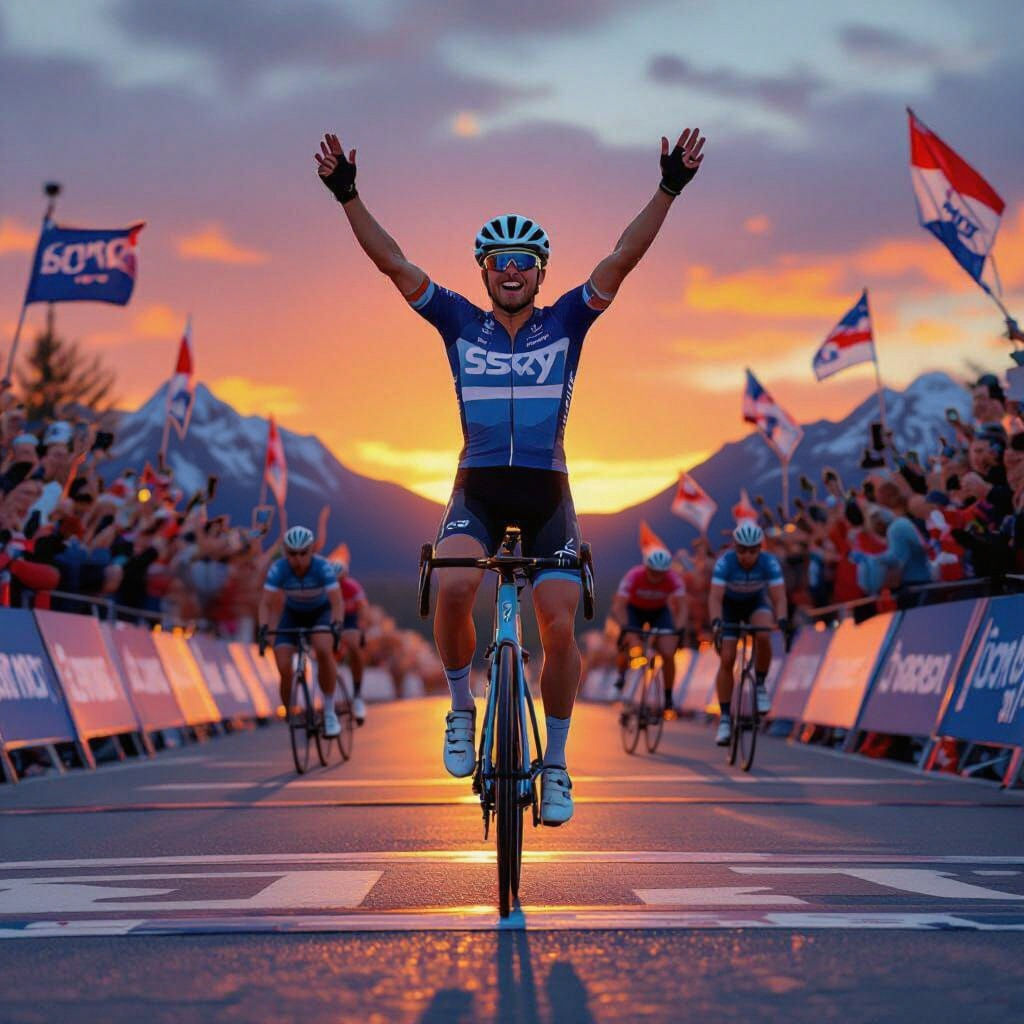 Cyclist Wins Tour de France Mountain Stage