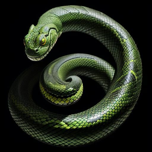 Hyperrealistic Snake Coiled Around Hand in Splash Art Style