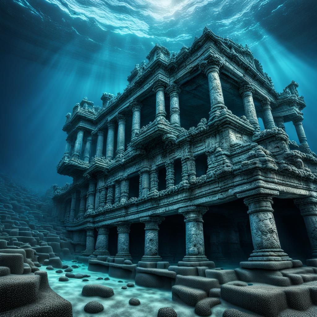 Ocean Waves Uncover Hyperrealistic Underwater Ruins
