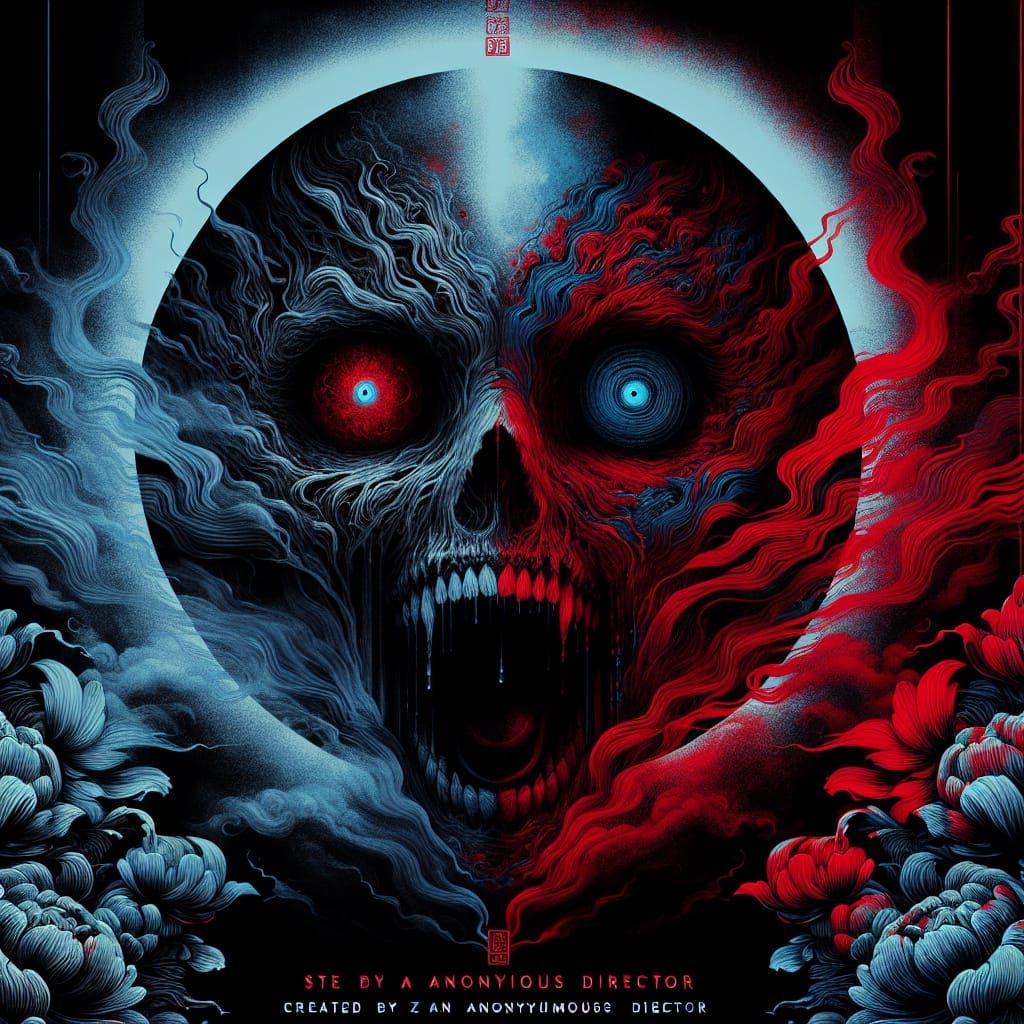 Zen Horror Film Poster in Chinese Ink Style