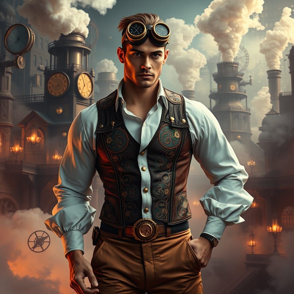 Steam-Powered Gentleman in Victorian Metropolis