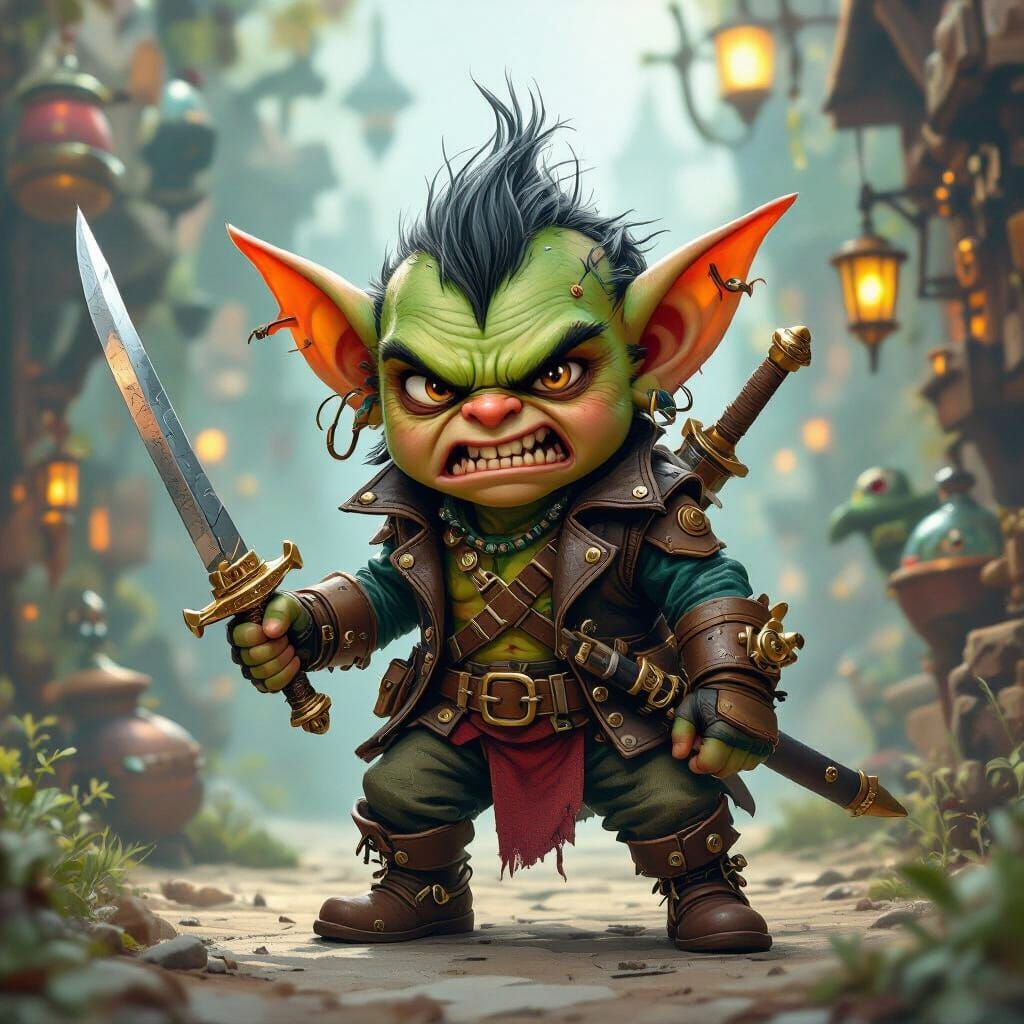 Irate Goblin in Steampunk Magical Land