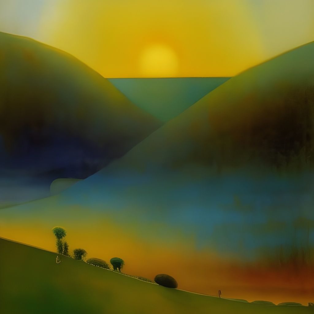 Enchanting Watercolour Landscape in Mystical Style