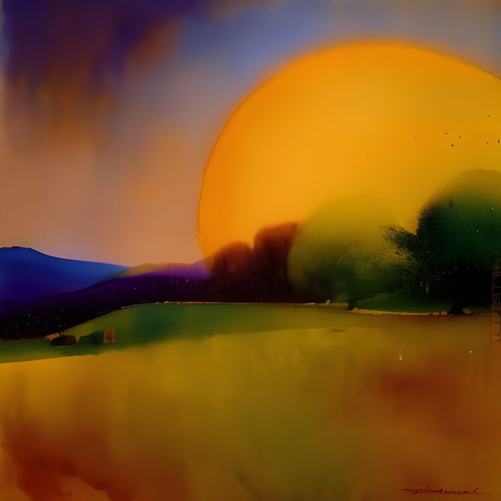 Magical Landscape in Watercolour Style