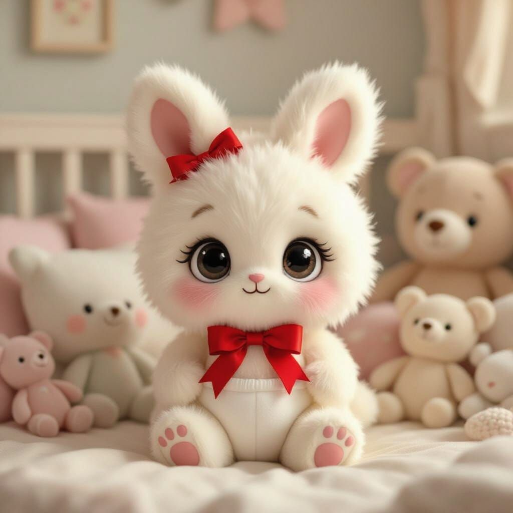 Adorable Pastel Creature in Nursery, Storybook Style