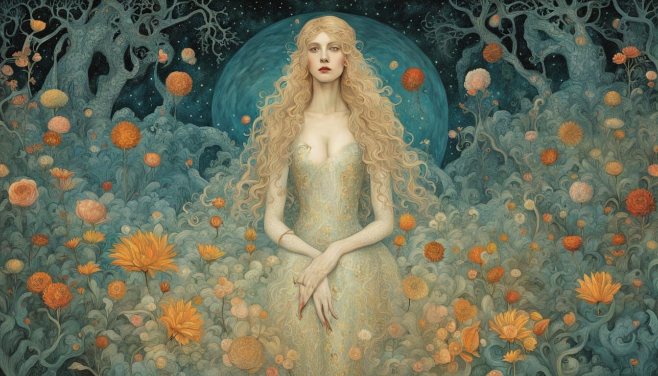 Dreamlike Fusion of Artistic Styles in Ethereal Landscape