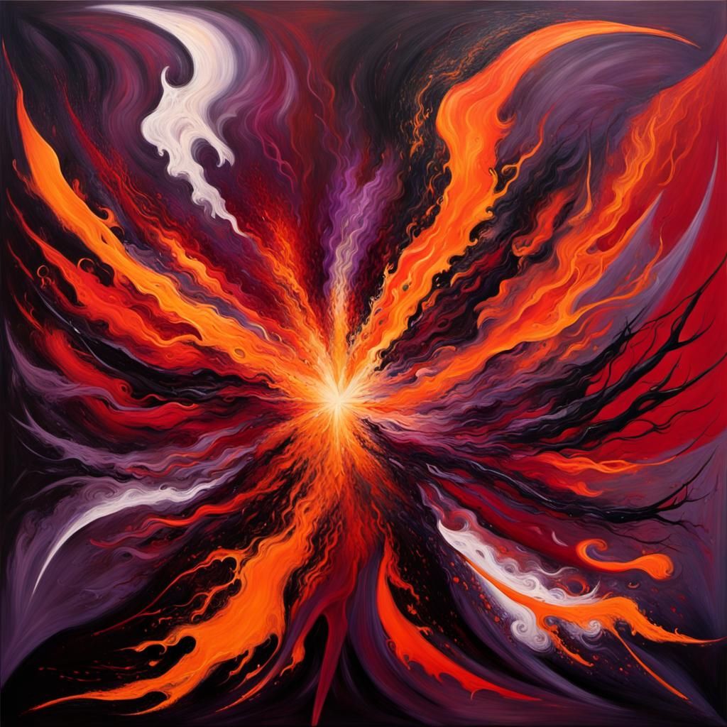 Abstract Painting of Raw Anger and Hatred