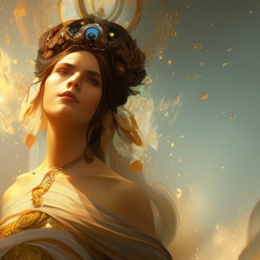 Hemera, Goddess of Day: Hyperdetailed Digital Portrait