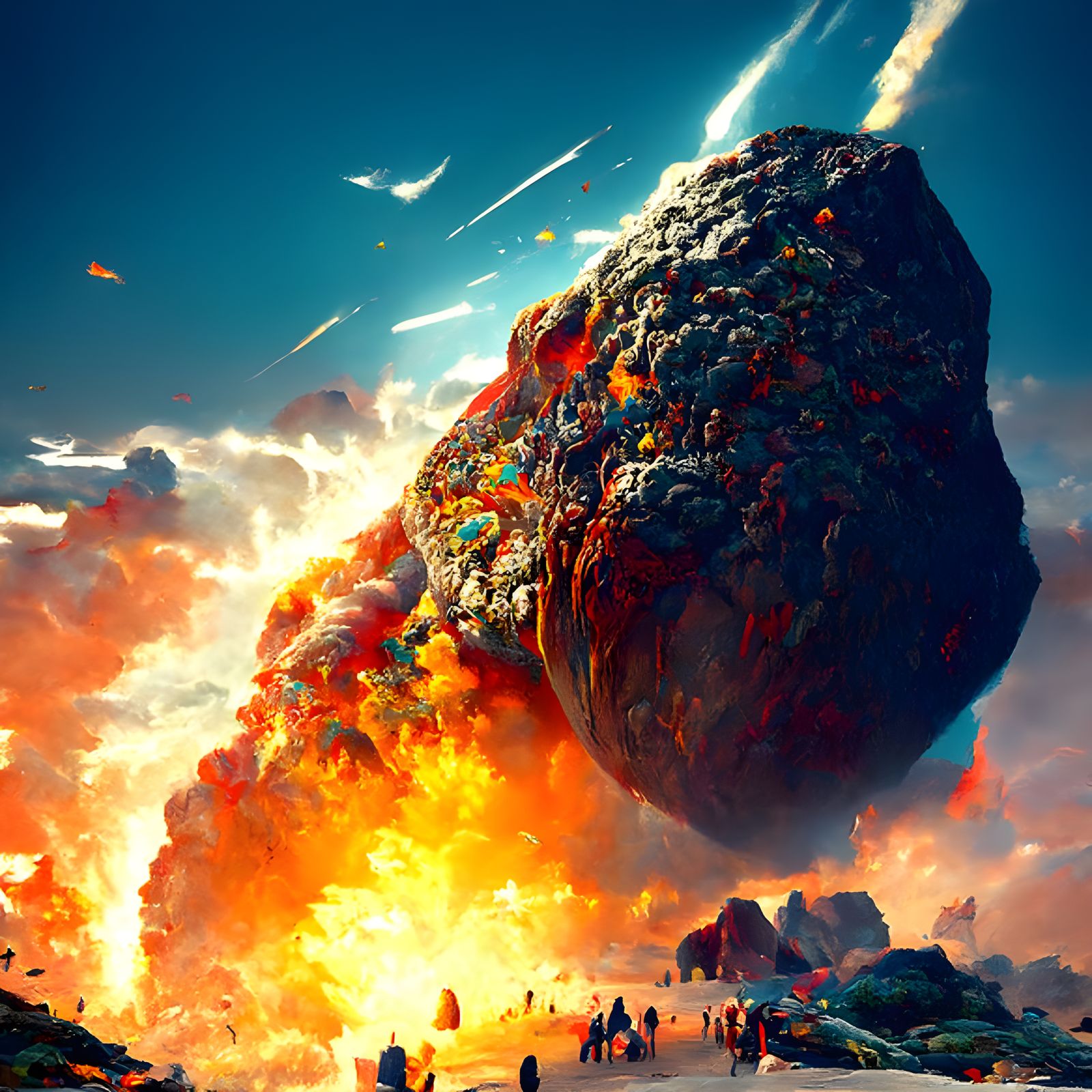 Cataclysmic Asteroid Impact: Hyperrealistic Apocalyptic Land...