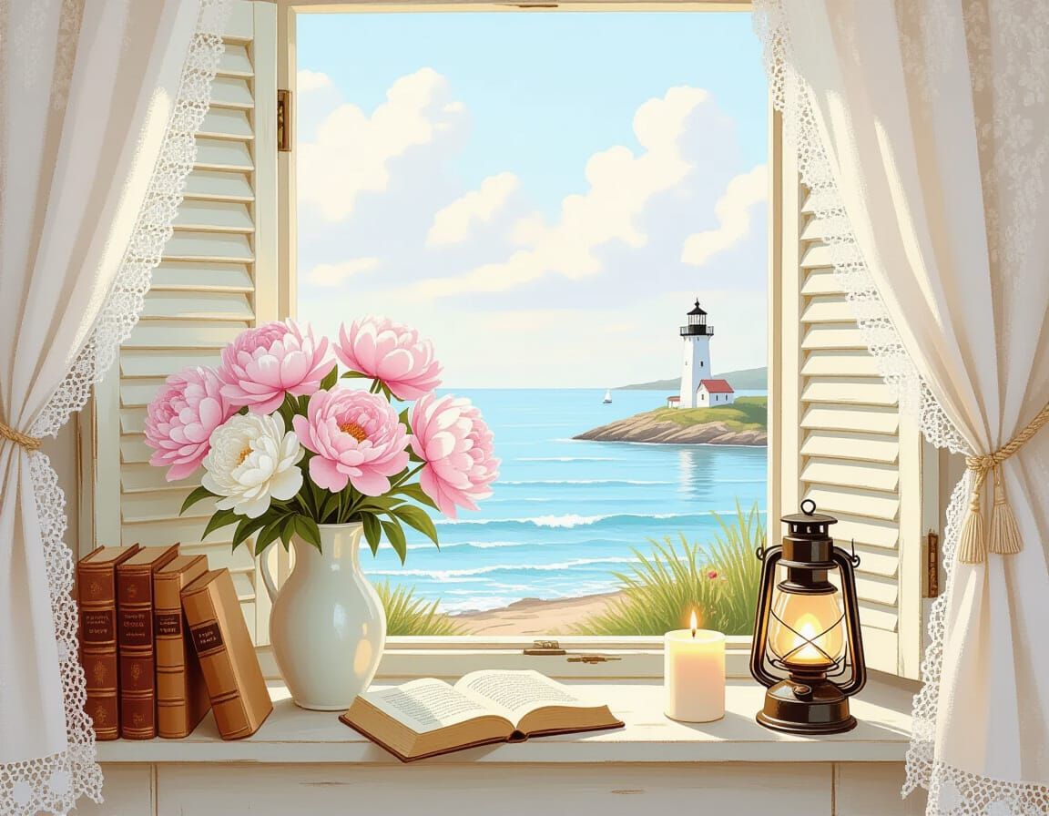 Shabby Chic Sea View with Pastel Colors