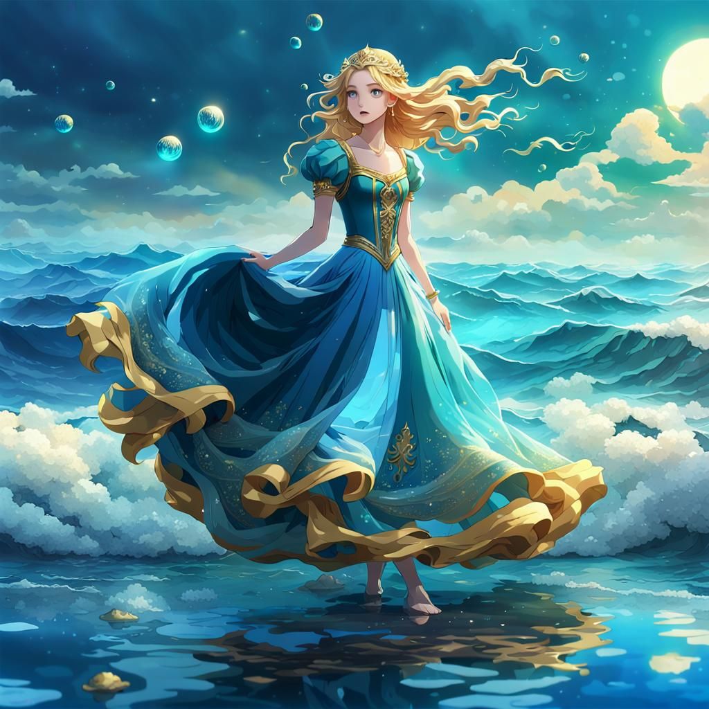 Anime Princess Walking on Water in 8K