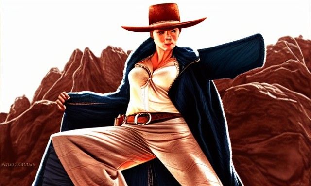 Female Gunslinger in Hyper-Realistic Digital Art