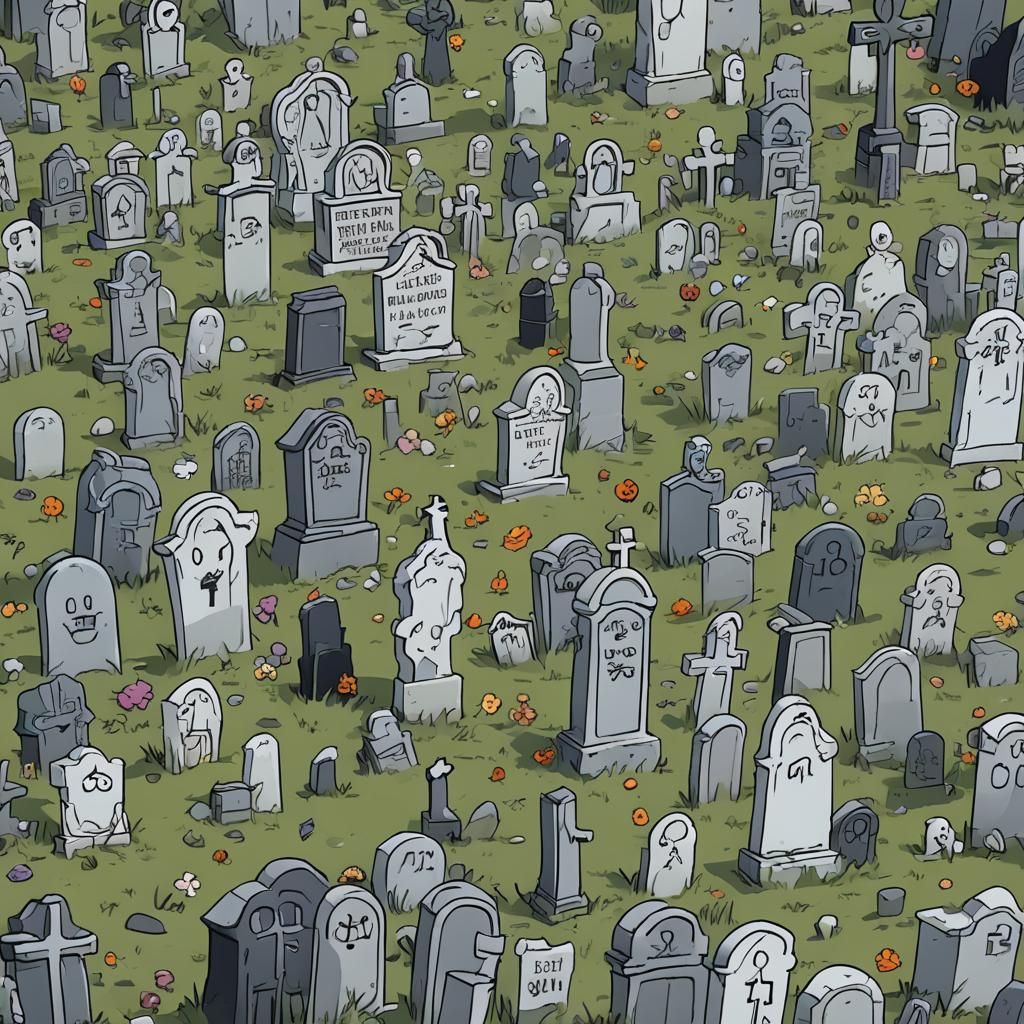 Cartoon Graveyard Scene in Classic Animation Style