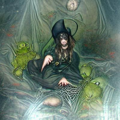 Little Witch Tarot Card in Dark Fantasy Style