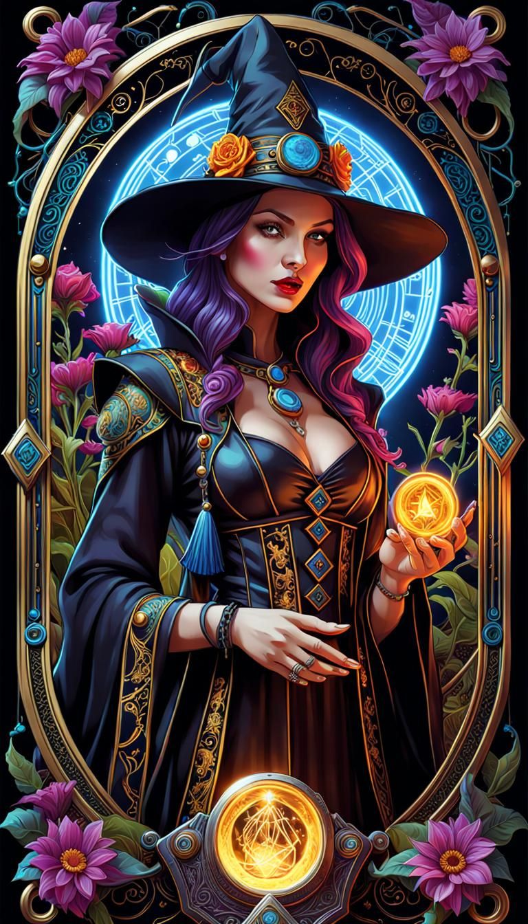 Cyberpunk Mage: The Magician Tarot Card