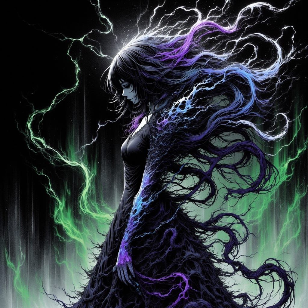 Fractured Mecha Automaton in Dark Sci-Fi Style