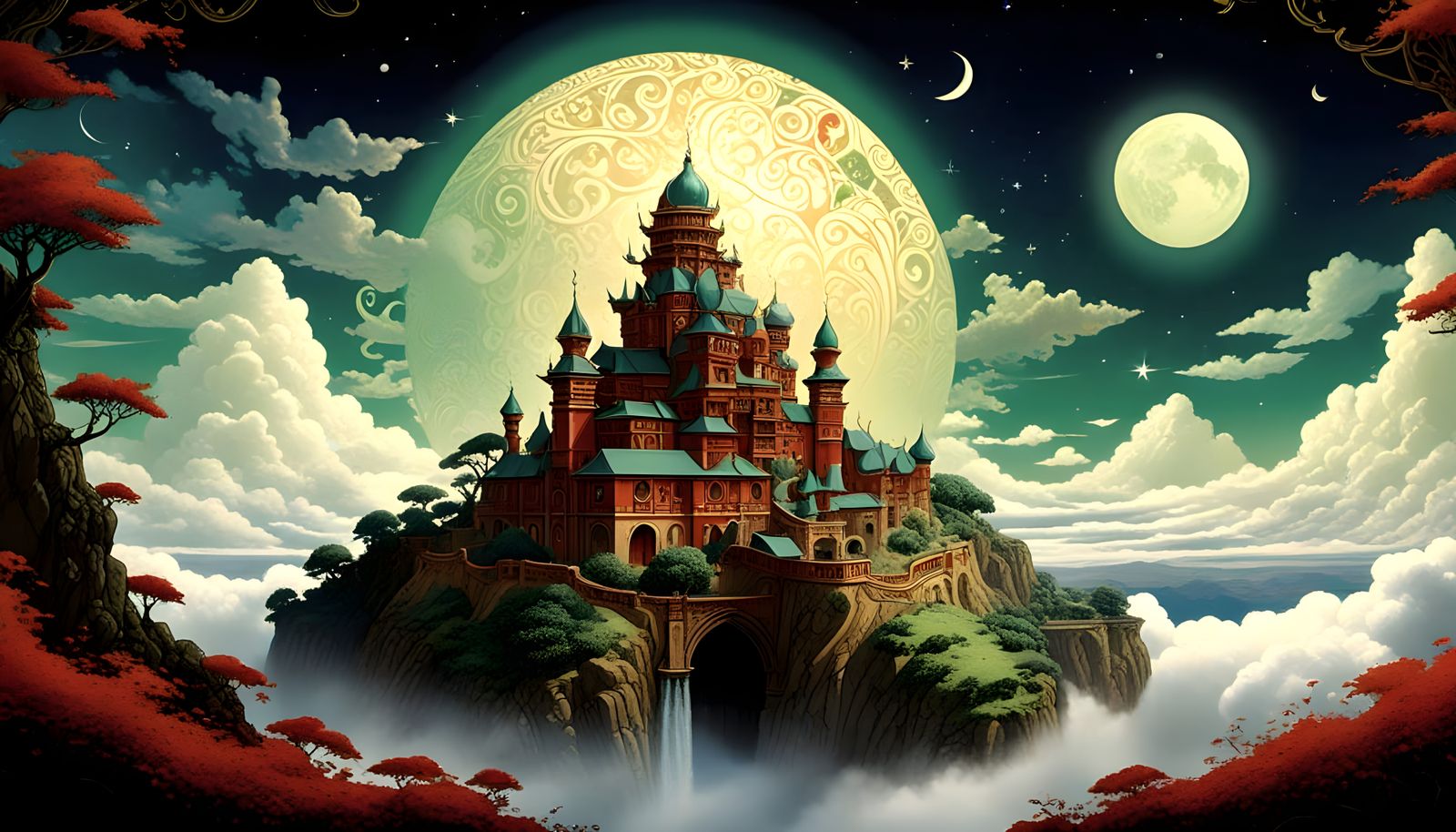 Ethereal Dreamscape in Whimsical Watercolor