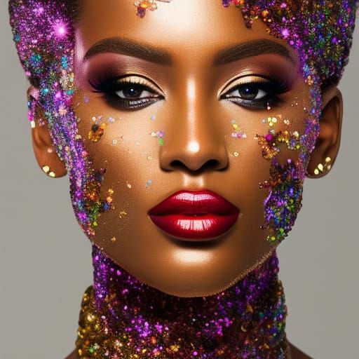 Glittering Rose Diamond in Triadic Colors